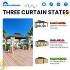 EROMMY Aluminum Patio Gazebo, Hardtop Gazebo With Galvanized Steel Roof And Aluminum Frame
