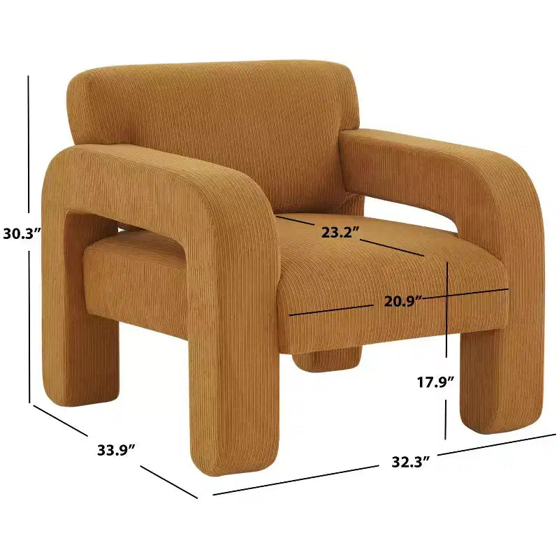 Petey Corduroy Accent Chair - SFV5109 - Safavieh Couture