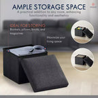 Ornavo Home Collapsible Square Small Storage Ottoman - 12 Inch
