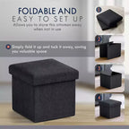 Ornavo Home Collapsible Square Small Storage Ottoman - 12 Inch