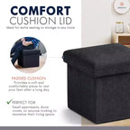 Ornavo Home Collapsible Square Small Storage Ottoman - 12 Inch