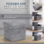 Ornavo Home Collapsible Square Small Storage Ottoman - 12 Inch