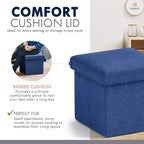 Ornavo Home Collapsible Square Small Storage Ottoman - 12 Inch