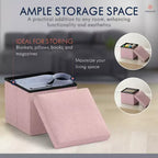 Ornavo Home Collapsible Square Small Storage Ottoman - 12 Inch
