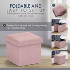 Ornavo Home Collapsible Square Small Storage Ottoman - 12 Inch
