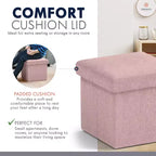 Ornavo Home Collapsible Square Small Storage Ottoman - 12 Inch