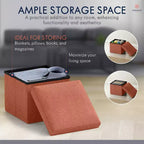 Ornavo Home Collapsible Square Small Storage Ottoman - 12 Inch