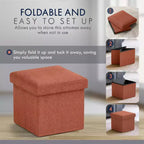 Ornavo Home Collapsible Square Small Storage Ottoman - 12 Inch