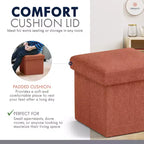 Ornavo Home Collapsible Square Small Storage Ottoman - 12 Inch