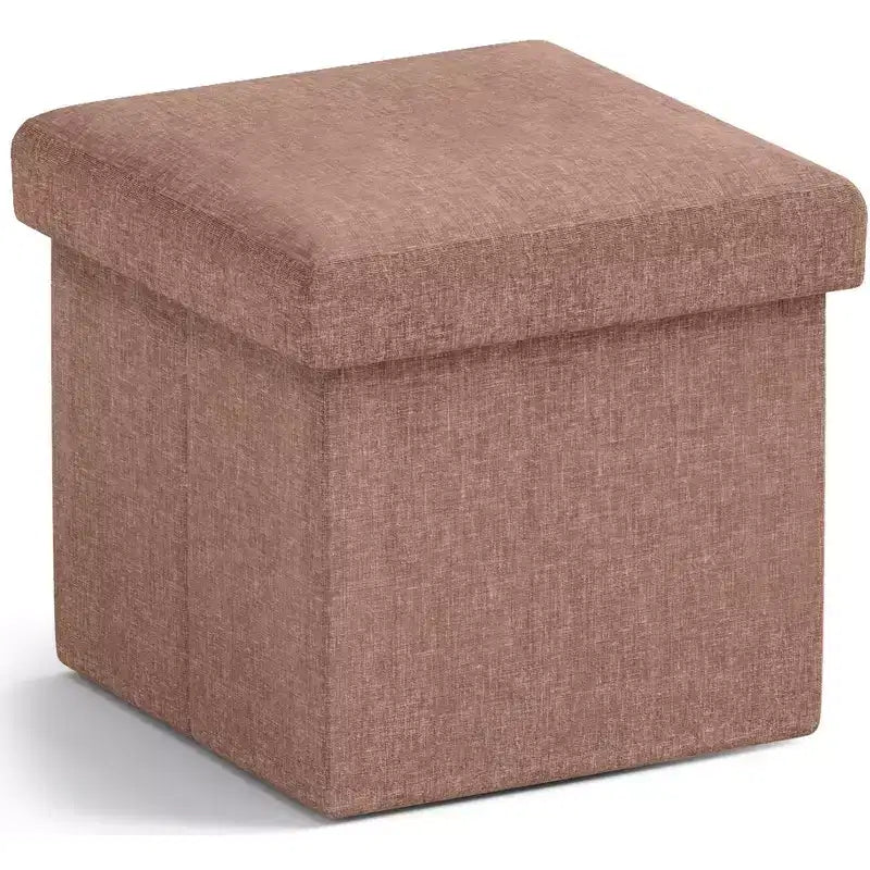 Ornavo Home Collapsible Square Small Storage Ottoman - 12 Inch