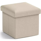 Ornavo Home Collapsible Square Small Storage Ottoman - 12 Inch