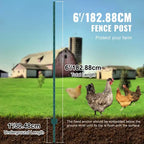 VEVOR 6 Feet Fence Post, 10 Pack T-Post Heavy Duty Metal Fence Posts, Sturdy Steel Fence Stakes for Garden Yard,Lawn,Farms and Outdoor Wire Fencing