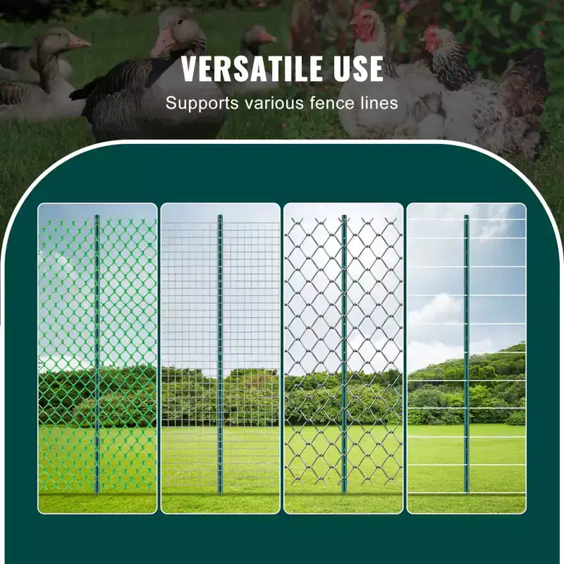 VEVOR 6 Feet Fence Post, 10 Pack T-Post Heavy Duty Metal Fence Posts, Sturdy Steel Fence Stakes for Garden Yard,Lawn,Farms and Outdoor Wire Fencing