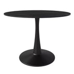 LeisureMod Bristol 40 Round Dining Table  Sintered Stone Top Accent Caf Table & Sturdy Steel Black Pedestal Base for Kitchen and Small Spaces