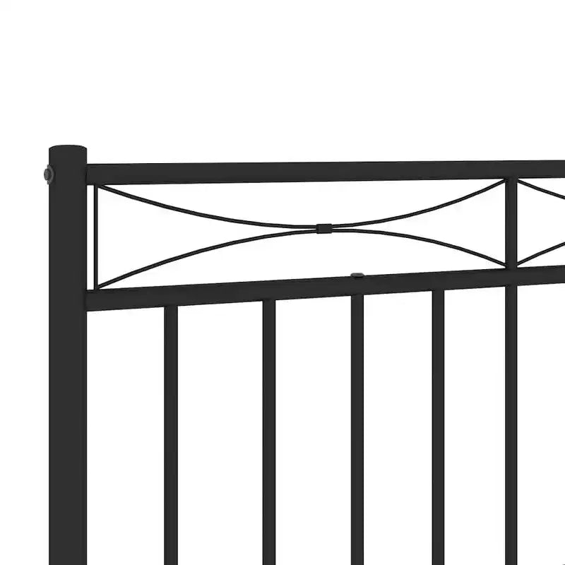 vidaXL Metal Headboard, Steel Headboard for Bed, Black, Twin
