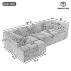 Whisen 101.2 Sectional Sofa Full-Compressed Sofa Modular Sofa Couch Free-combined Sofa