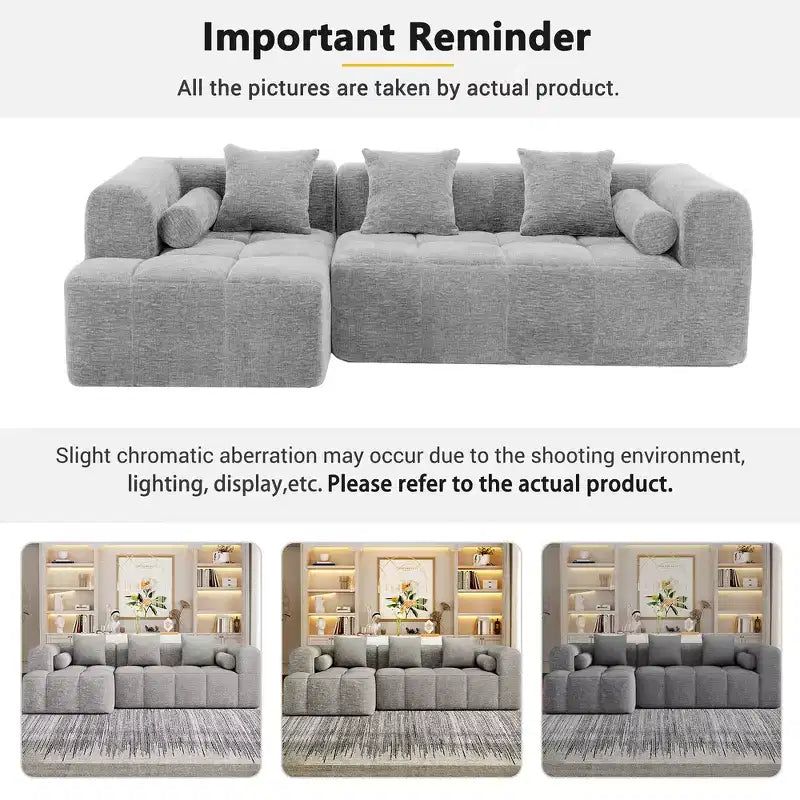 Whisen 101.2 Sectional Sofa Full-Compressed Sofa Modular Sofa Couch Free-combined Sofa