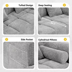 Whisen 101.2 Sectional Sofa Full-Compressed Sofa Modular Sofa Couch Free-combined Sofa