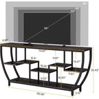 Lantine 70.86 Inch Long Sofa Table with Shelves, Rustic Console Table with Storage, Industrial Entryway Table TV Stand