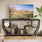 Lantine 70.86 Inch Long Sofa Table with Shelves, Rustic Console Table with Storage, Industrial Entryway Table TV Stand
