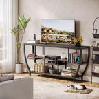 Lantine 70.86 Inch Long Sofa Table with Shelves, Rustic Console Table with Storage, Industrial Entryway Table TV Stand