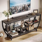 Lantine 70.86 Inch Long Sofa Table with Shelves, Rustic Console Table with Storage, Industrial Entryway Table TV Stand