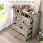 Garvee 5 Drawer Dresser for Bedroom, Modern Tall Dresser Organizer with Storage Drawers, Wooden Chests of Drawers for Bedroom, Entryway, Hallway