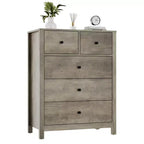 Garvee 5 Drawer Dresser for Bedroom, Modern Tall Dresser Organizer with Storage Drawers, Wooden Chests of Drawers for Bedroom, Entryway, Hallway