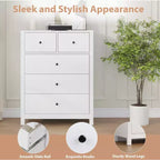 Garvee 5 Drawer Dresser for Bedroom, Modern Tall Dresser Organizer with Storage Drawers, Wooden Chests of Drawers for Bedroom, Entryway, Hallway