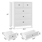 Garvee 5 Drawer Dresser for Bedroom, Modern Tall Dresser Organizer with Storage Drawers, Wooden Chests of Drawers for Bedroom, Entryway, Hallway