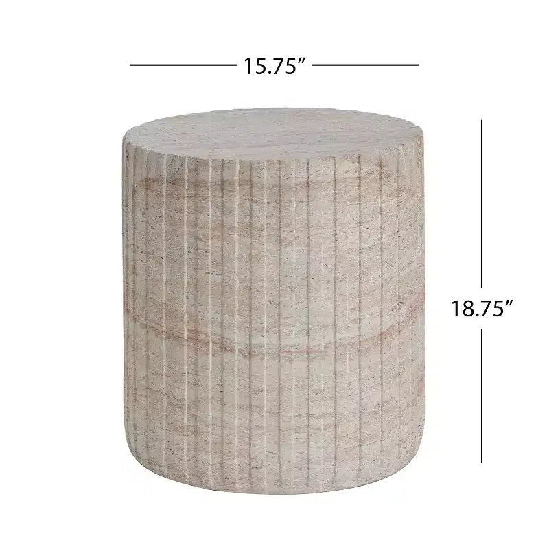 Christopher Knight Home Siani Outdoor Minimalist Cylinder Lightweight Concrete Side Table