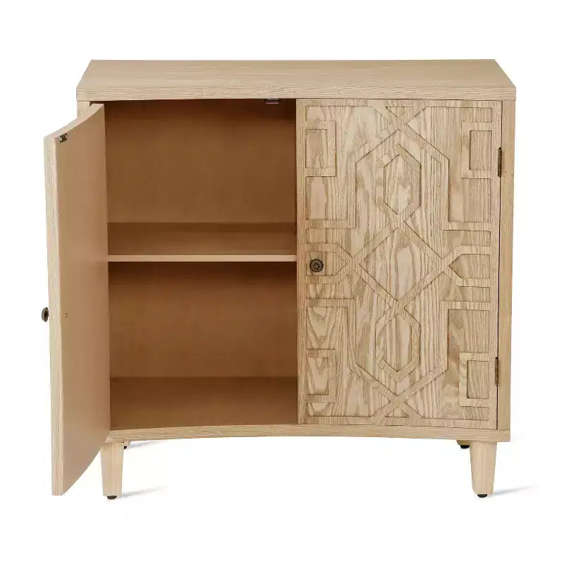 Christopher Knight Home Sonja Contemporary Geometric Pattern Accent Cabinet with Adjustable Shelves and Doors