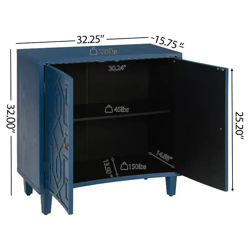 Christopher Knight Home Sonja Contemporary Geometric Pattern Accent Cabinet with Adjustable Shelves and Doors