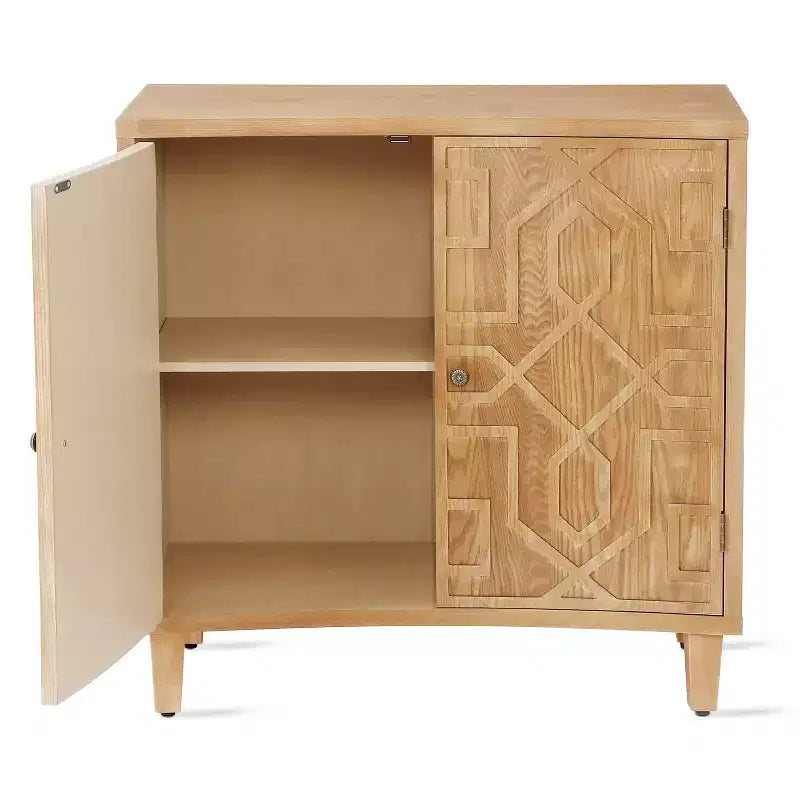 Christopher Knight Home Sonja Contemporary Geometric Pattern Accent Cabinet with Adjustable Shelves and Doors