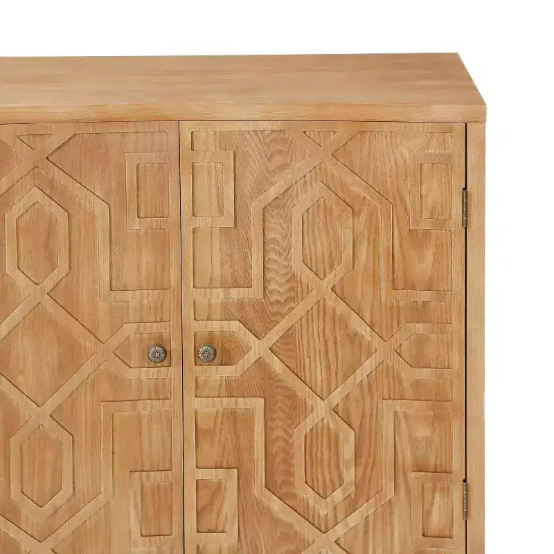 Christopher Knight Home Sonja Contemporary Geometric Pattern Accent Cabinet with Adjustable Shelves and Doors