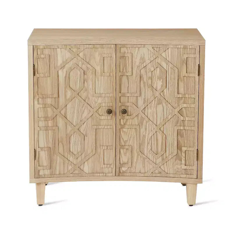 Christopher Knight Home Sonja Contemporary Geometric Pattern Accent Cabinet with Adjustable Shelves and Doors