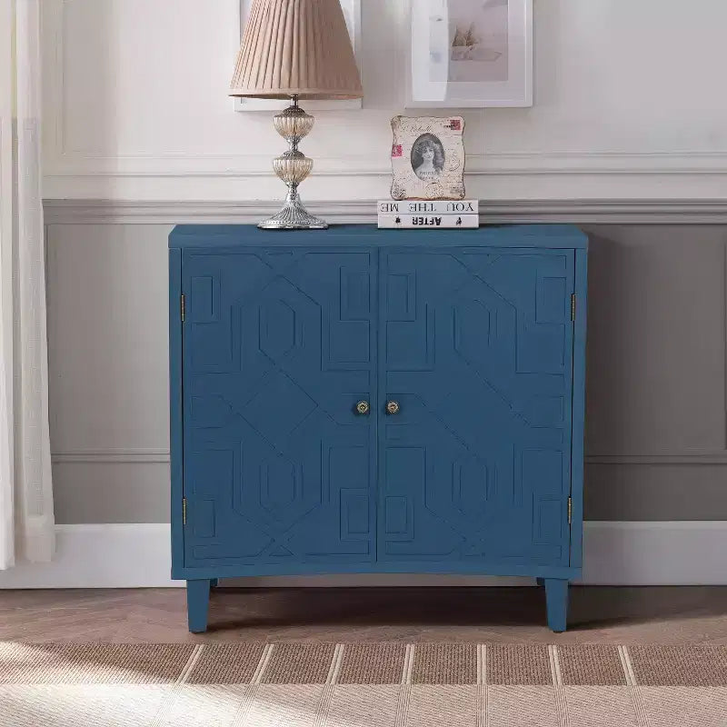 Christopher Knight Home Sonja Contemporary Geometric Pattern Accent Cabinet with Adjustable Shelves and Doors