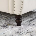 58.8 Chesterfield Sofa Beige Velvet for Living Room, 2 Seater Sofa Tufted Couch with Rolled Arms and Nailhead for Living Room