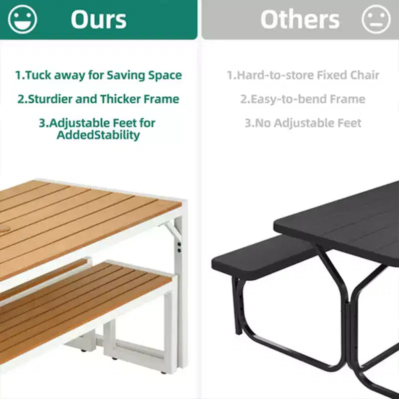 YITAHOME Patio Dining Table & Bench Set