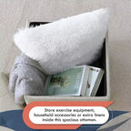 Ornavo Home Linen Tufted Square Storage Ottoman - 15 Inch