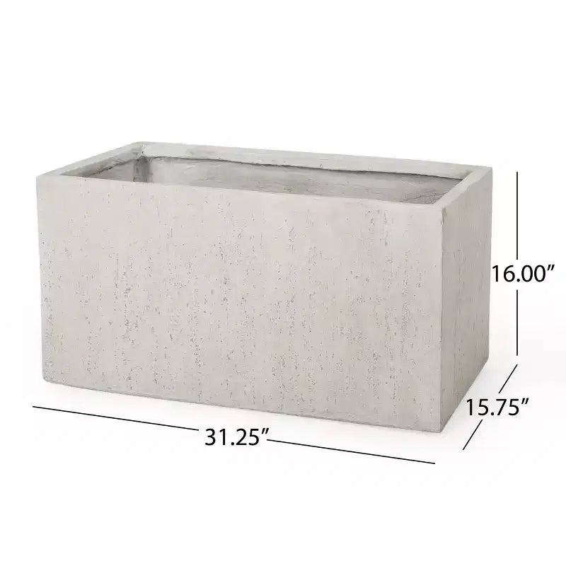Christopher Knight Home Ella Outdoor Modern Lightweight Concrete Rectangular Planter (Set of 2)