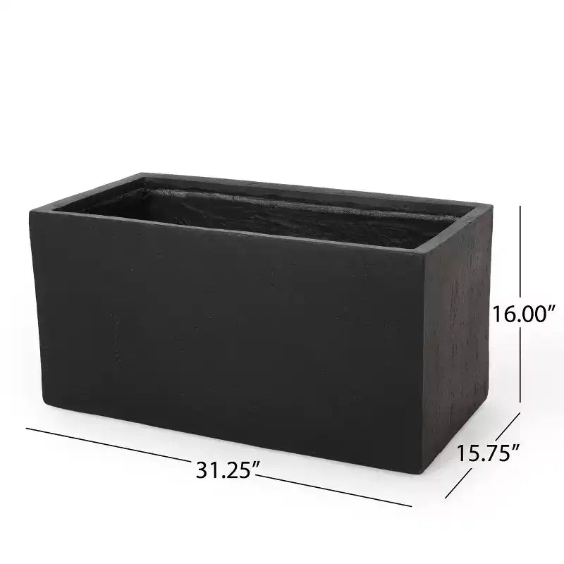 Christopher Knight Home Ella Outdoor Modern Lightweight Concrete Rectangular Planter (Set of 2)