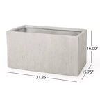 Christopher Knight Home Ella Outdoor Modern Lightweight Concrete Rectangular Planter