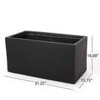 Christopher Knight Home Ella Outdoor Modern Lightweight Concrete Rectangular Planter