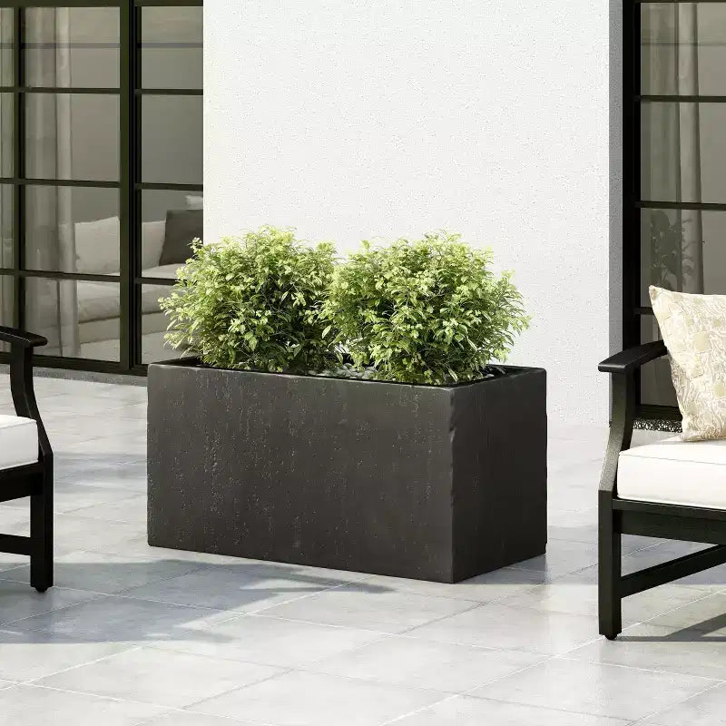 Christopher Knight Home Ella Outdoor Modern Lightweight Concrete Rectangular Planter
