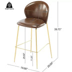 Christopher Knight Home Valeska Contemporary Upholstered Bar Stool with Gilded Metal Legs (Set of 2)