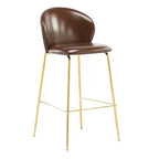 Christopher Knight Home Valeska Contemporary Upholstered Bar Stool with Gilded Metal Legs (Set of 2)