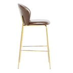 Christopher Knight Home Valeska Contemporary Upholstered Bar Stool with Gilded Metal Legs (Set of 2)