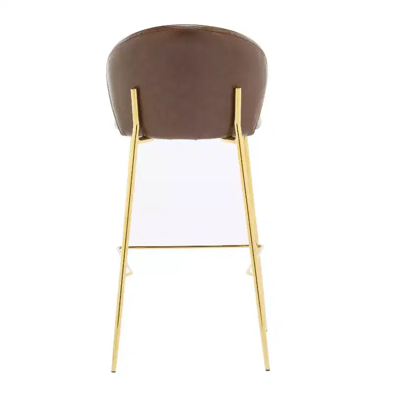 Christopher Knight Home Valeska Contemporary Upholstered Bar Stool with Gilded Metal Legs (Set of 2)