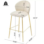 Christopher Knight Home Valeska Contemporary Upholstered Bar Stool with Gilded Metal Legs (Set of 2)